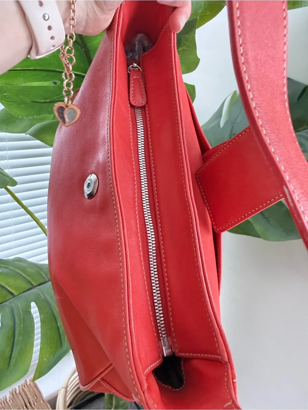 Coach Red Leather Shoulder Bag